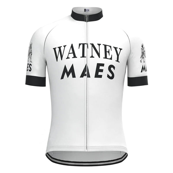 Watney Maes White Vintage Short Sleeve Cycling Jersey Matching Set