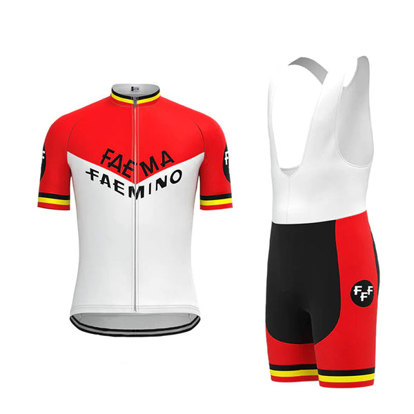 Faema Red White Vintage Short Sleeve Cycling Jersey Matching Set