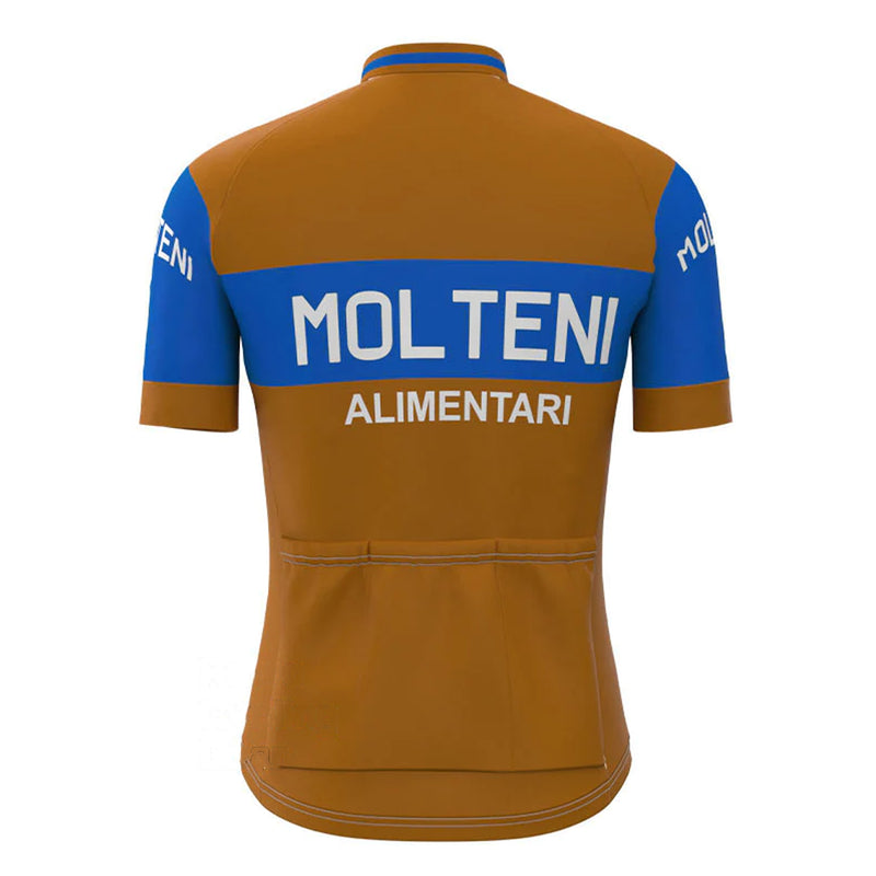 Molteni Brown Blue Vintage Short Sleeve Cycling Jersey Matching Set