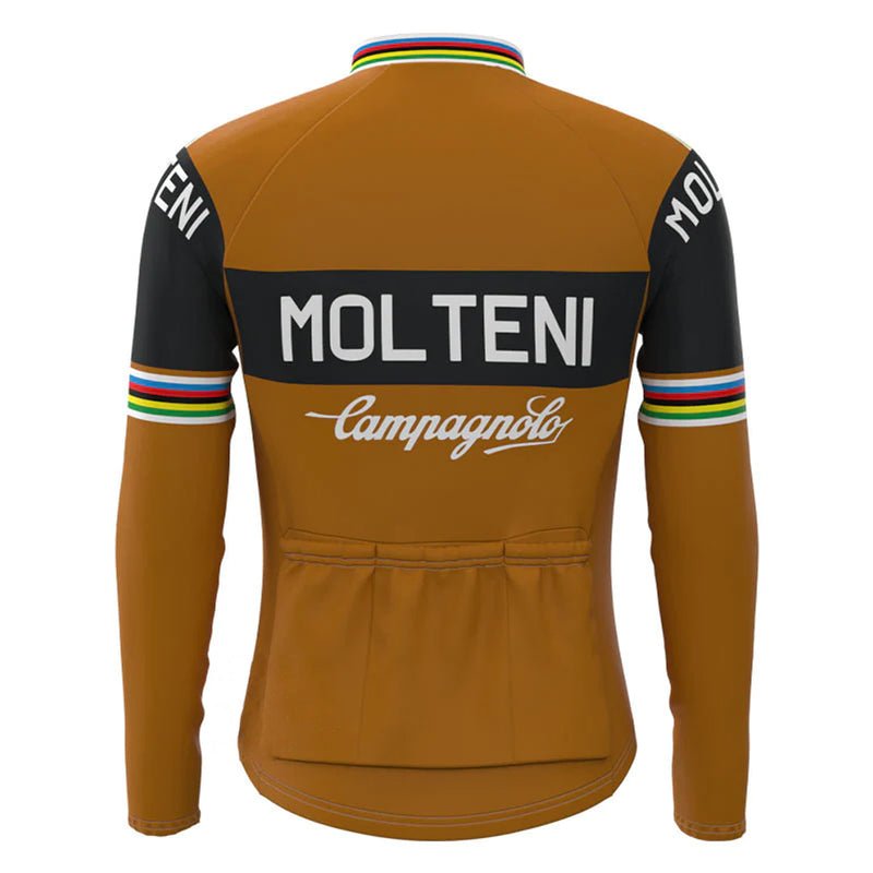 Molteni Black Brown Vintage Long Sleeve Cycling Jersey Matching Set