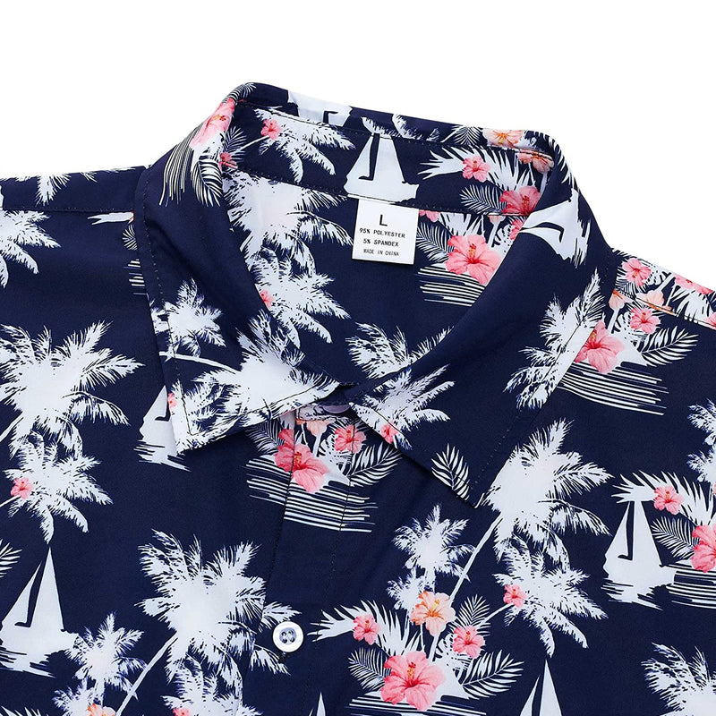 Navy Tropical Hawaii Tree Funny Hawaiian Shirt