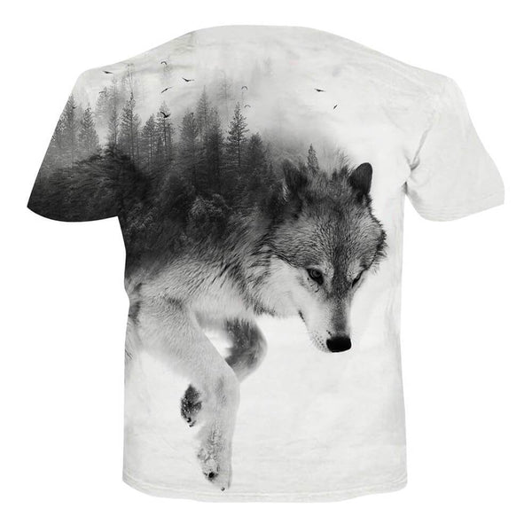 Forest Snow Wolf Funny T Shirt