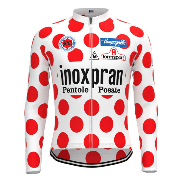 Inoxpran Red Vintage Long Sleeve Cycling Jersey Top