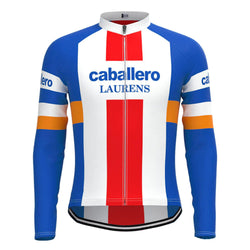 Caballero Blue White Red Vintage Long Sleeve Cycling Jersey Top