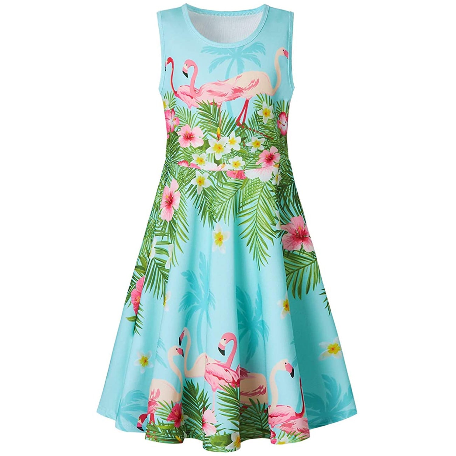 Pink Flamingo Funny Girl Dress Forest Coral Pink Flamingo Funny Girl Dress Forest Coral