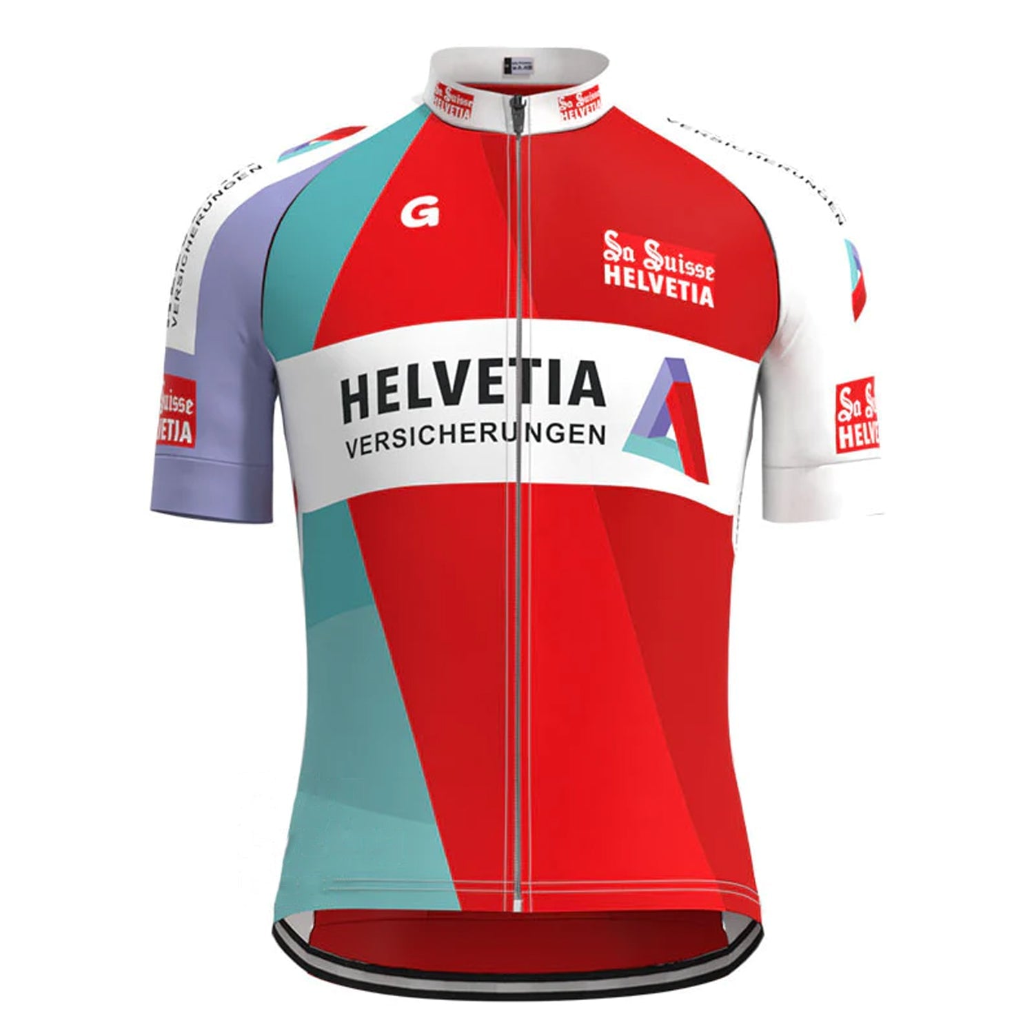 ウェア Helvetia La Suisse Cycling Jersey Helvetia La Suisse Red Vintage Short Sleeve Cycling Jersey Top
