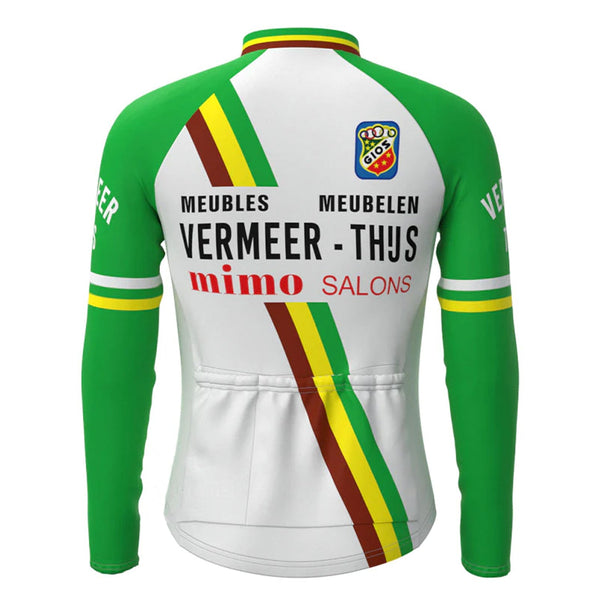 Vermeer Thijs Green Vintage Long Sleeve Cycling Jersey Top
