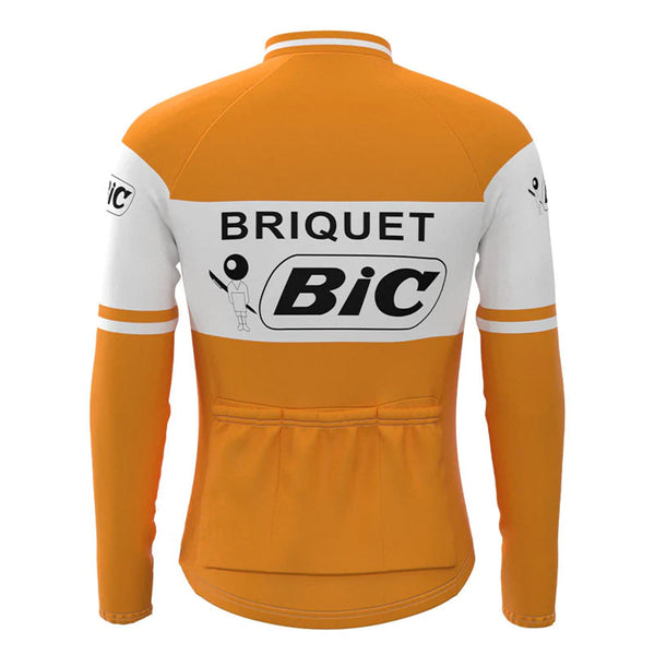 BIC Orange Vintage Long Sleeve Cycling Jersey Top