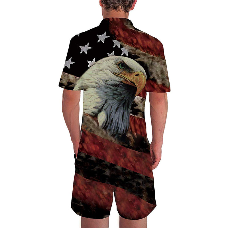 American Flag Eagle Male Romper
