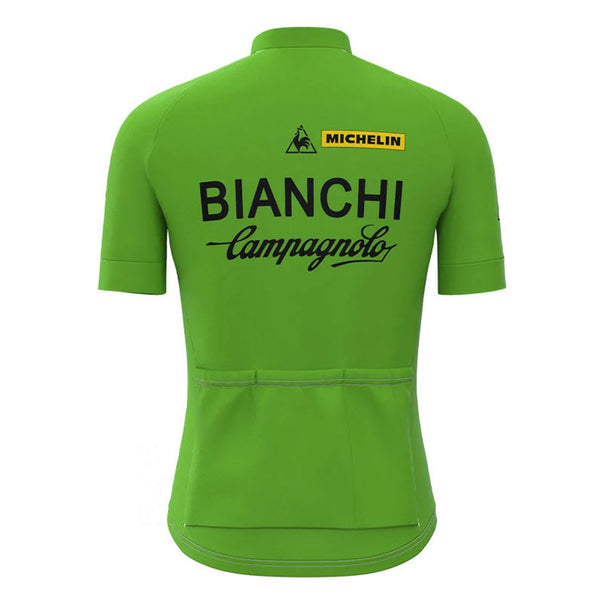 Bianchi Green Vintage Short Sleeve Cycling Jersey Top