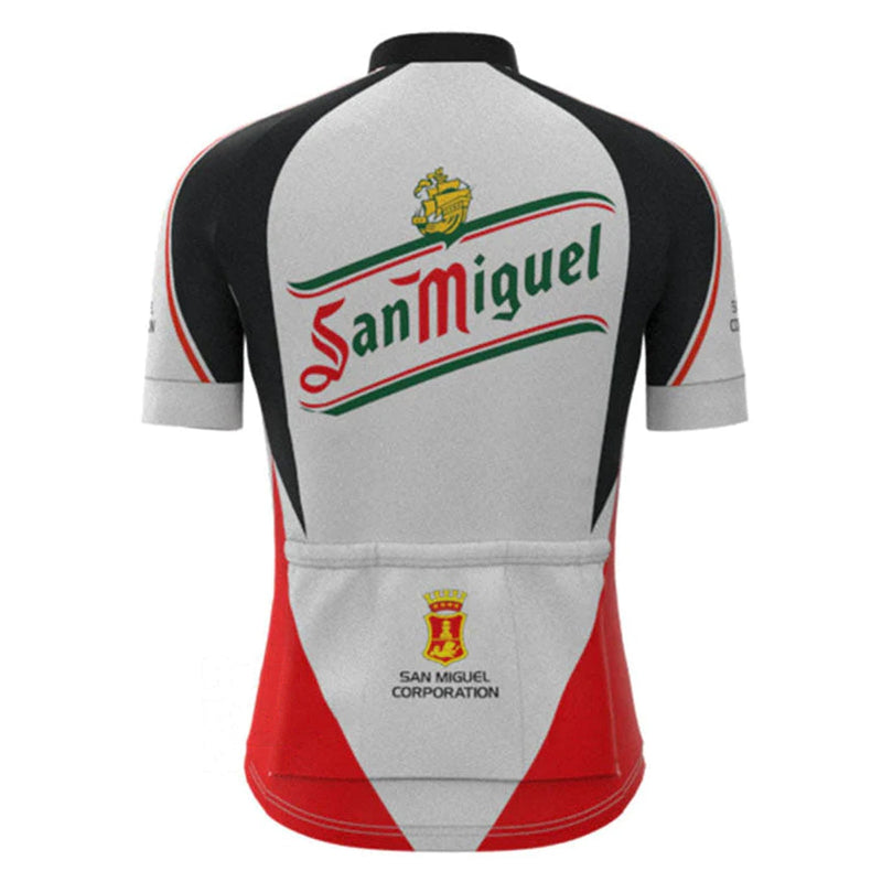 San Miguel Beer Gray Vintage Short Sleeve Cycling Jersey Top