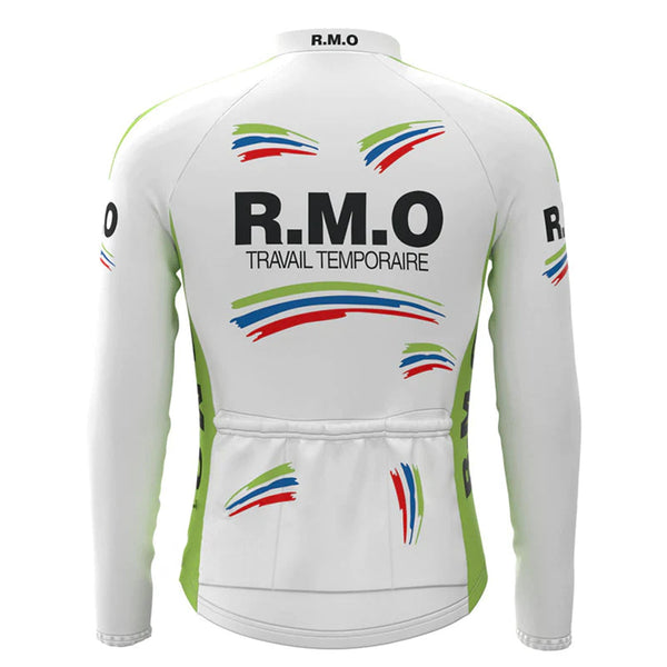 R.M.O White Vintage Long Sleeve Cycling Jersey Top