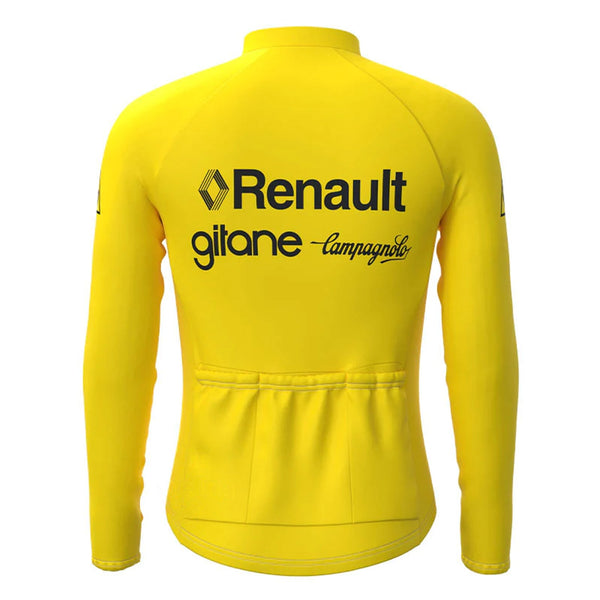 Renault Yellow Vintage Long Sleeve Cycling Jersey Top