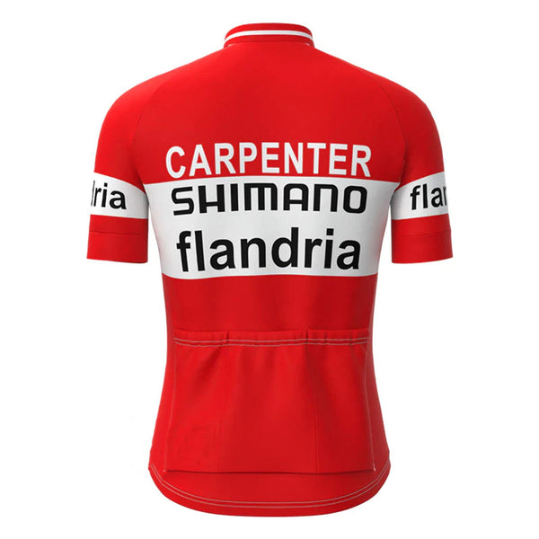 Carpenter Confortluxe Flandria Red Vintage Short Sleeve Cycling Jersey Top