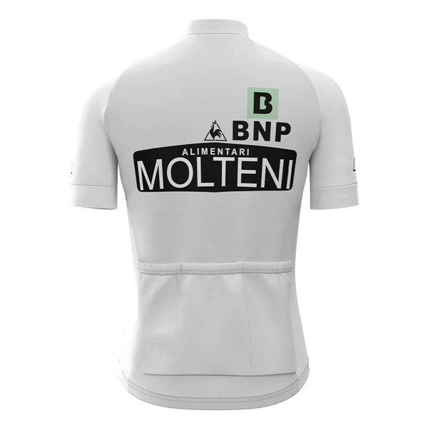 Molteni White Vintage Short Sleeve Cycling Jersey Top