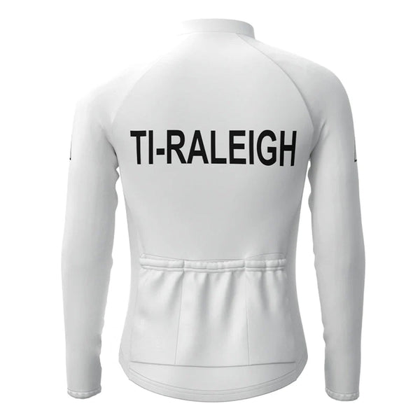 TI Raleigh White Vintage Long Sleeve Cycling Jersey Top