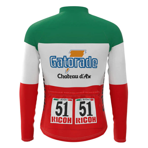 Chateau d'Ax Red Vintage Long Sleeve Cycling Jersey Top
