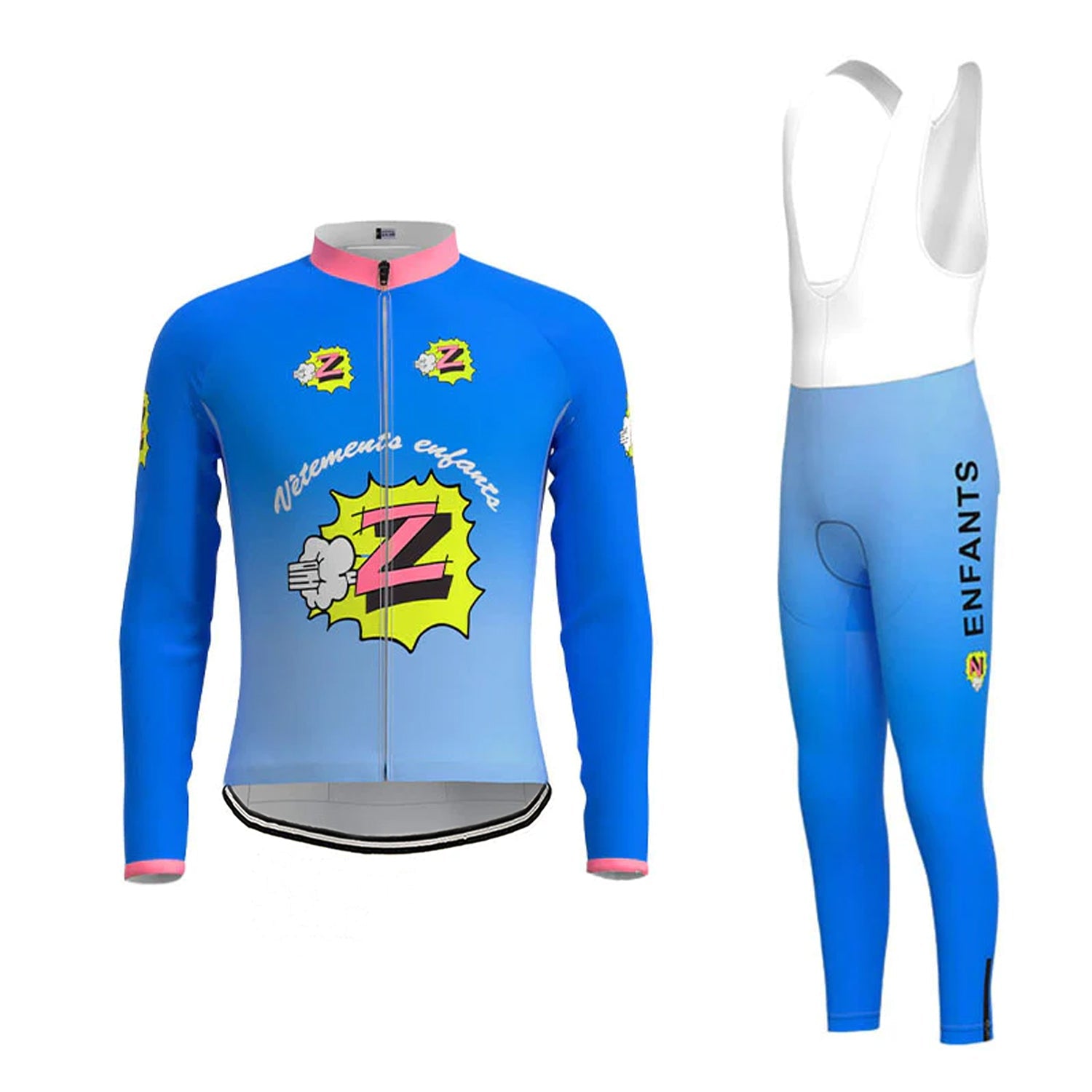 Z Vêtements Blue Long Sleeve Cycling Jersey Matching Set – Forest