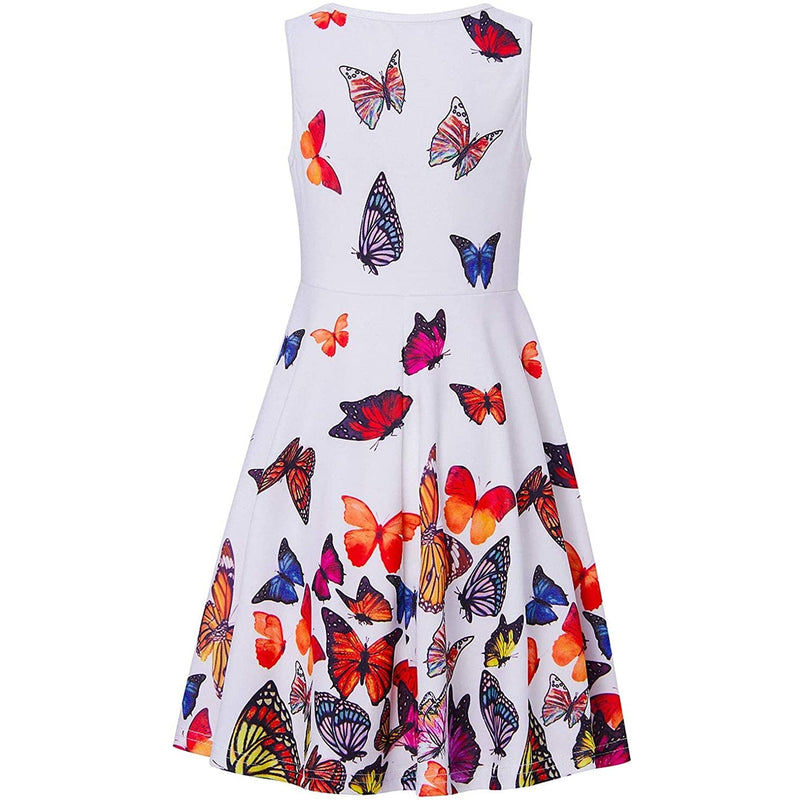 Butterfly White Funny Girl Dress