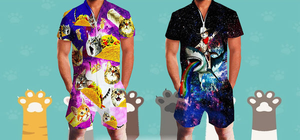 2023 Best Cat Funny Men Rompers