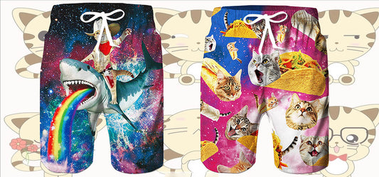 2026 Funny Cat Swimming Trunks