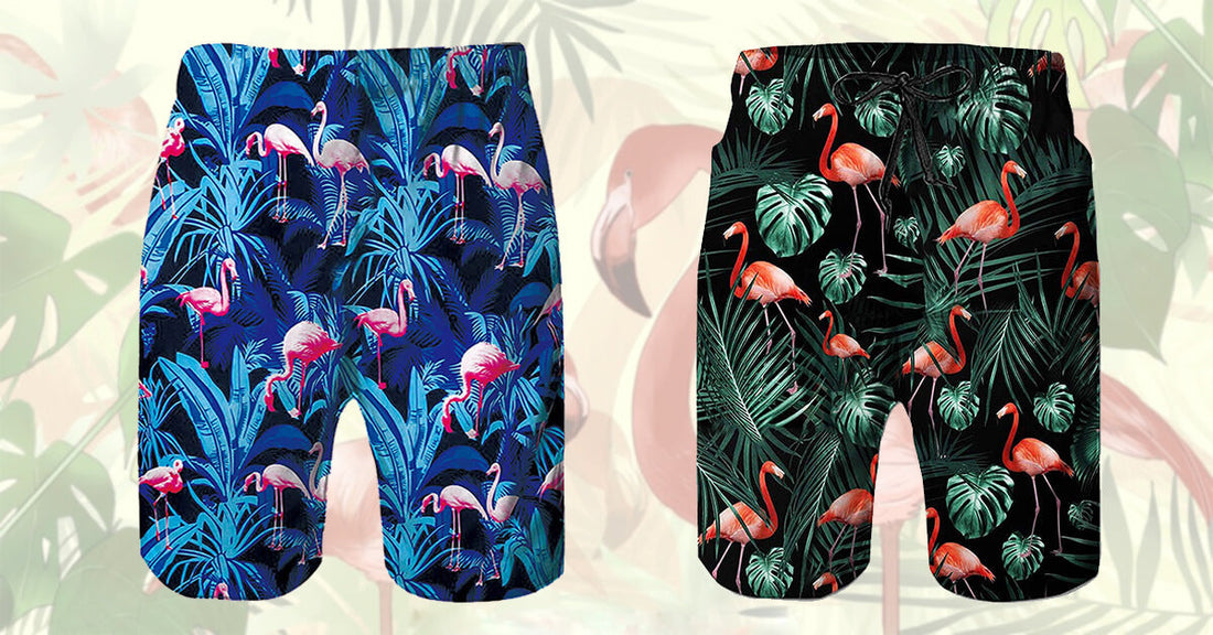2026 Funny Flamingo Swim Trunks