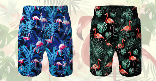 2026 Funny Flamingo Swim Trunks