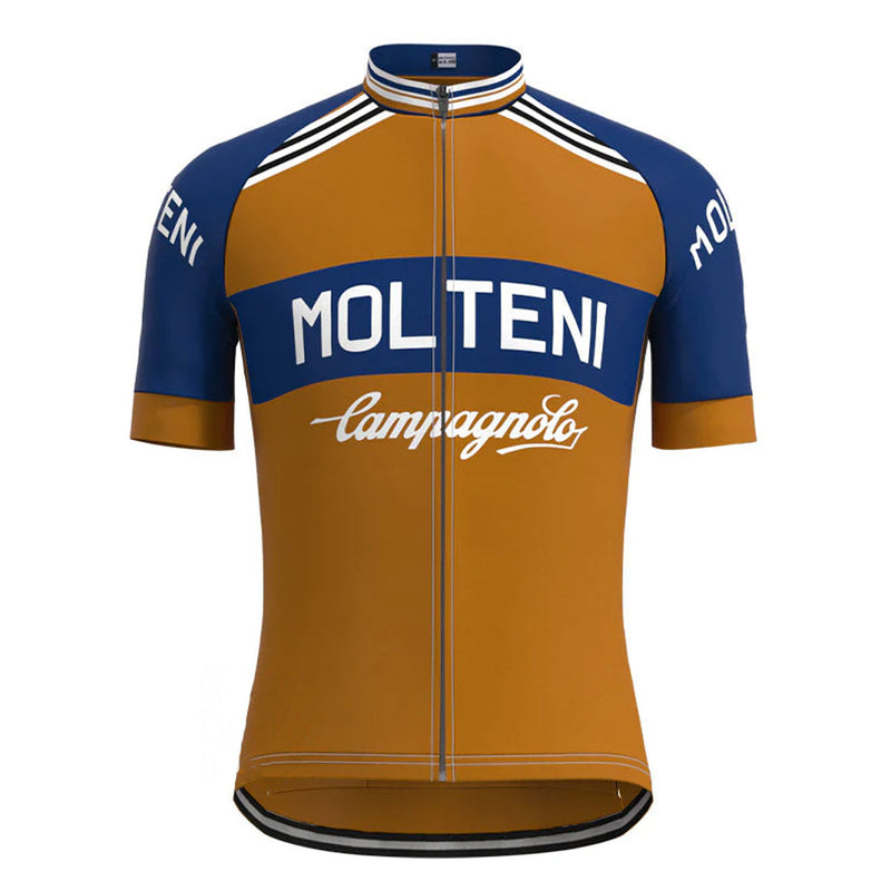 Molteni Brown Blue Vintage Short Sleeve Cycling Jersey Matching Set