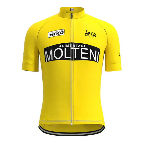 Molteni Yellow Vintage Short Sleeve Cycling Jersey Matching Set