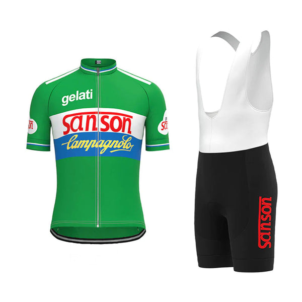 Gis Gelati Sanson Green Vintage Short Sleeve Cycling Jersey Matching Set