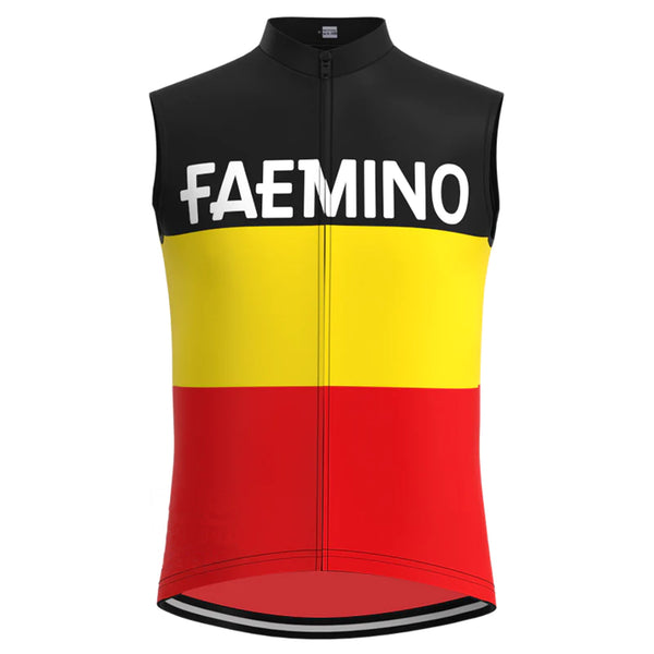 FAEMINO Black Yellow Red Retro MTB Cycling Vest