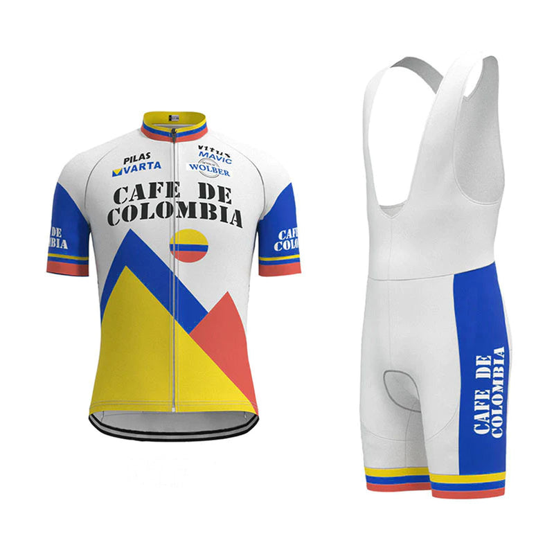Cafe De Colombia Vintage Short Sleeve Cycling Jersey Matching Set