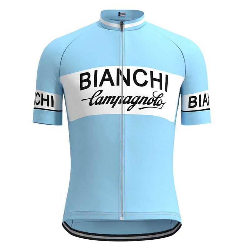 Bianchi Blue Vintage Short Sleeve Cycling Jersey Matching Set