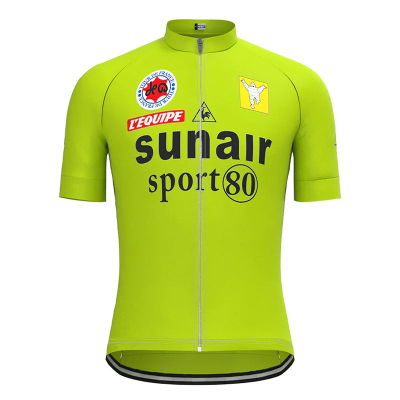 Sunair Sport 80 Green Short Sleeve Vintage Cycling Jersey Top