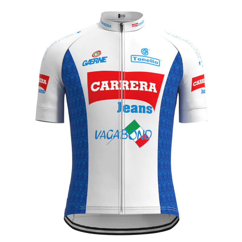 CARRERA White Vintage Short Sleeve Cycling Jersey Matching Set