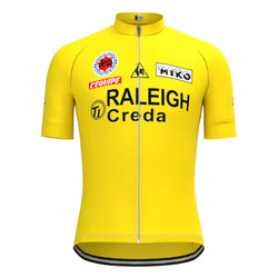 TI RALEIGH Yellow Short Sleeve Vintage Cycling Jersey Top