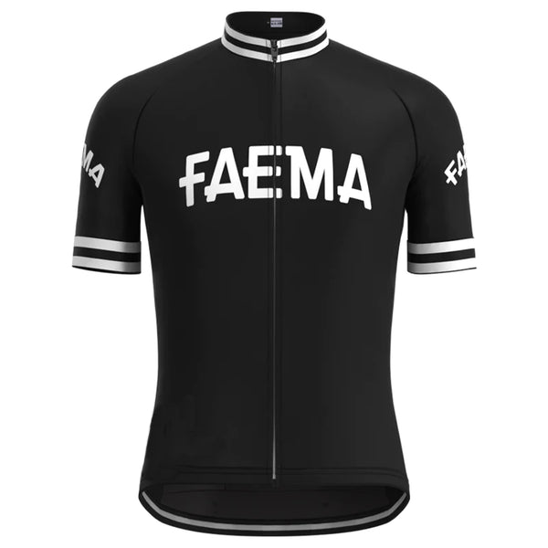 FAEMA Black Vintage Short Sleeve Cycling Jersey Matching Set