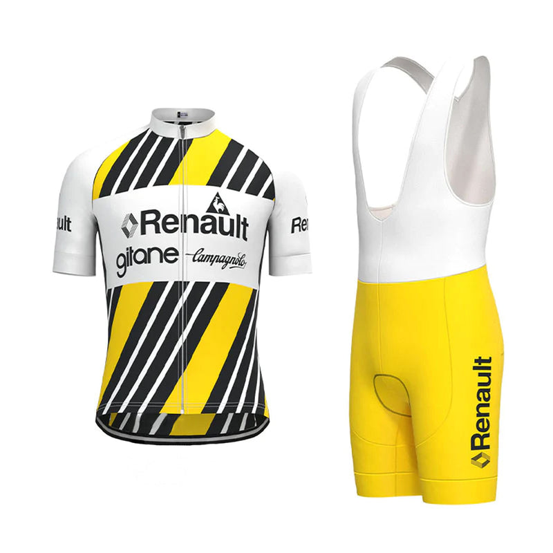 Renault Gitane Yellow Vintage Short Sleeve Cycling Jersey Matching Set