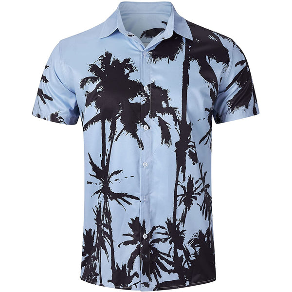 Palm Tree Light Blue Funny Hawaiian Shirt