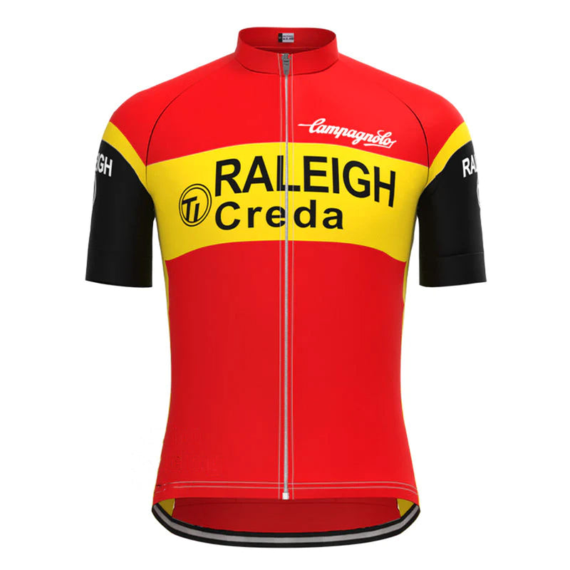 TI RALEIGH Red Vintage Short Sleeve Cycling Jersey Matching Set