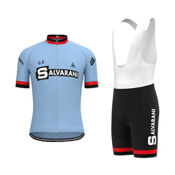 SALVARANI Blue Vintage Short Sleeve Cycling Jersey Matching Set