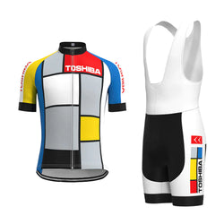 Toshiba Vintage Short Sleeve Cycling Jersey Matching Set