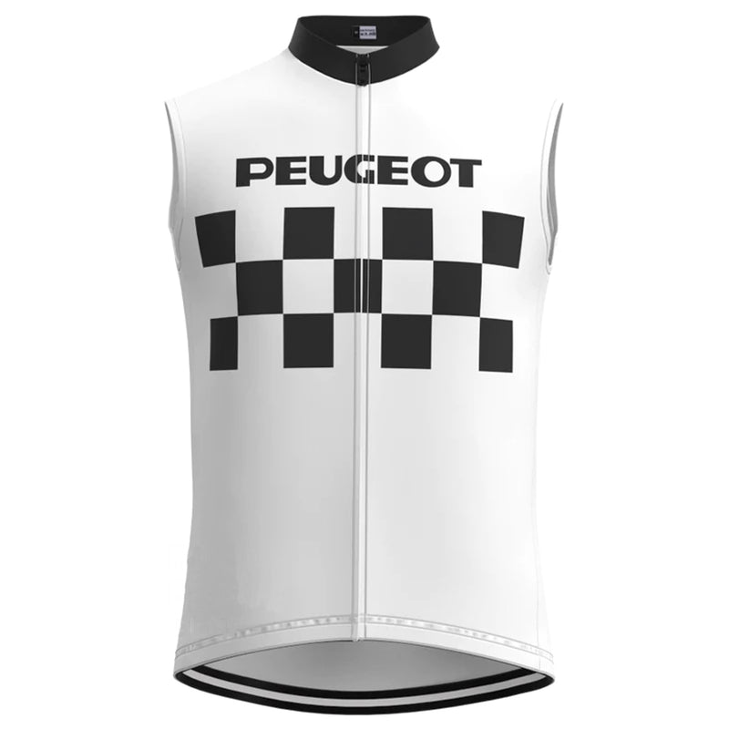 Peugeot White Retro MTB Cycling Vest