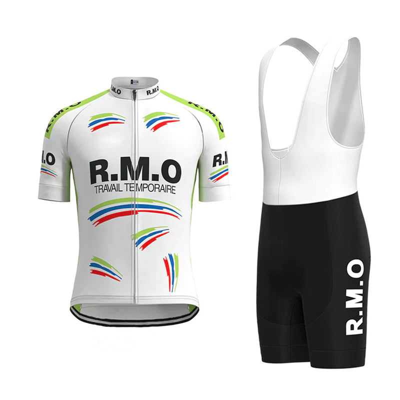 R.M.O White Vintage Short Sleeve Cycling Jersey Matching Set