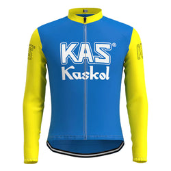 KAS Kaskol Blue Yellow Vintage Long Sleeve Cycling Jersey Top