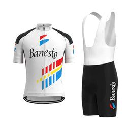 Banesto Gray Vintage Short Sleeve Cycling Jersey Matching Set