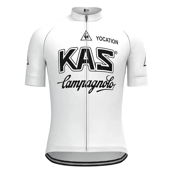 KAS White Vintage Short Sleeve Cycling Jersey Matching Set