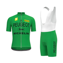 Peugeot Green Vintage Short Sleeve Cycling Jersey Matching Set