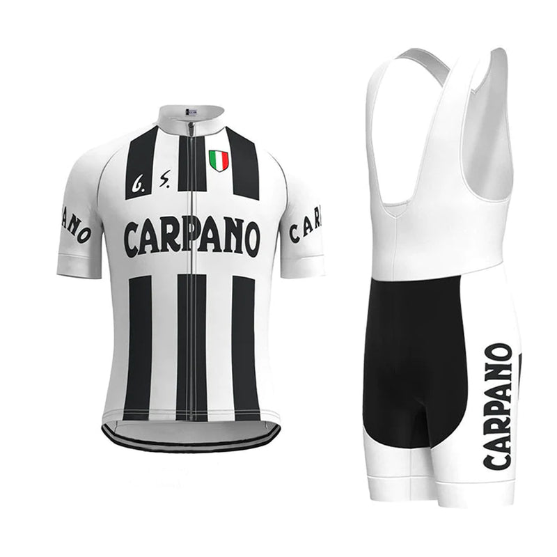 Carpano White Black Vintage Short Sleeve Cycling Jersey Matching Set