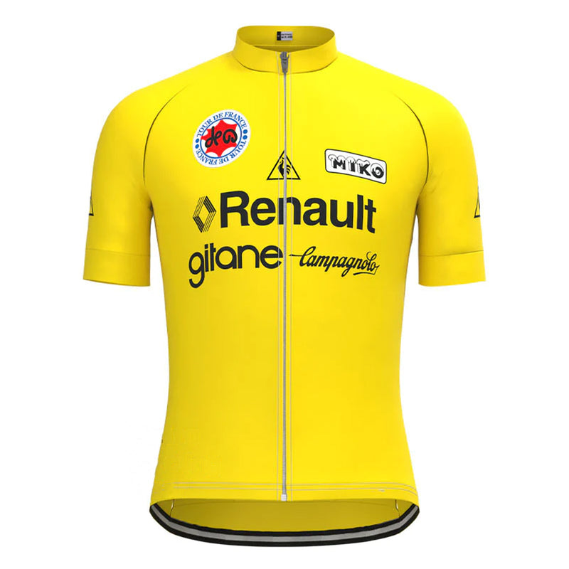 Renault gitane Yellow Vintage Short Sleeve Cycling Jersey Matching Set